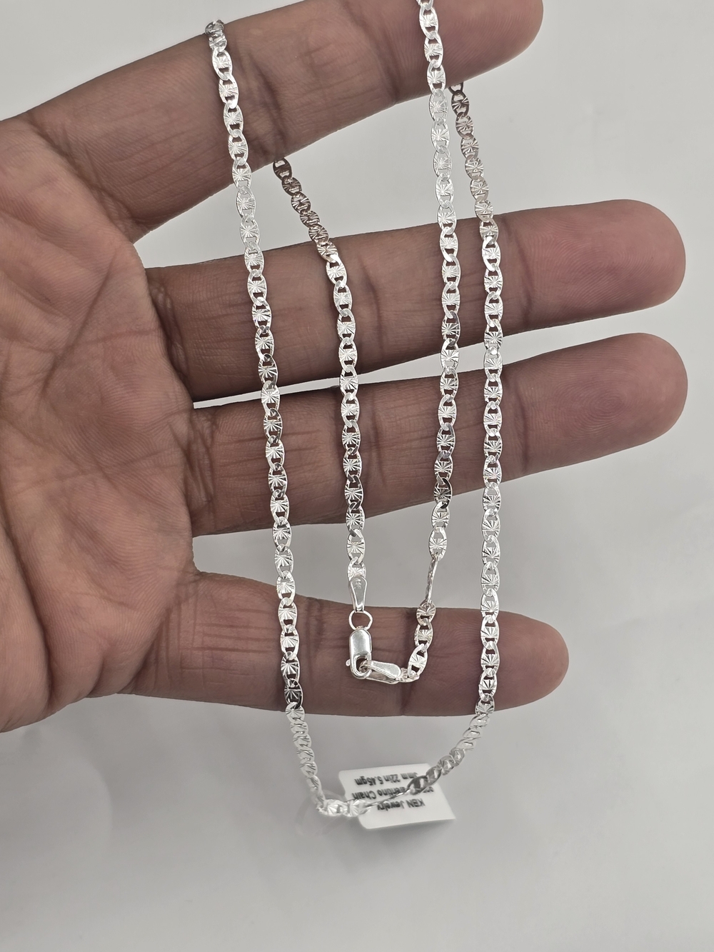 925 Sterling Silver Valentino Chain 3mm 24 Inches
